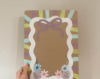 Hand Painted Personalized Clipboard – Floral Design Teacher Gift