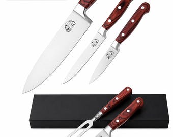 5-Piece Wooden Handle Barbecue Knife Set