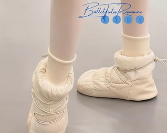 Chaussons de danse pour l'hiver, résistants à la chaleur et à l'eau, doublure en polaire, chaussures de danse résistantes au froid
