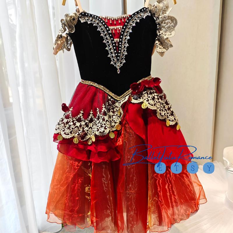 strapless open back dress Red Esmeralda  Giselle Tutus
