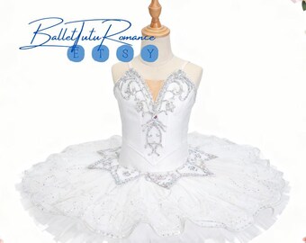 Luxury Custom Fairy Nutcracker White Ballet Tutu, Adult & Child Handmade High-End Ballerina Costume