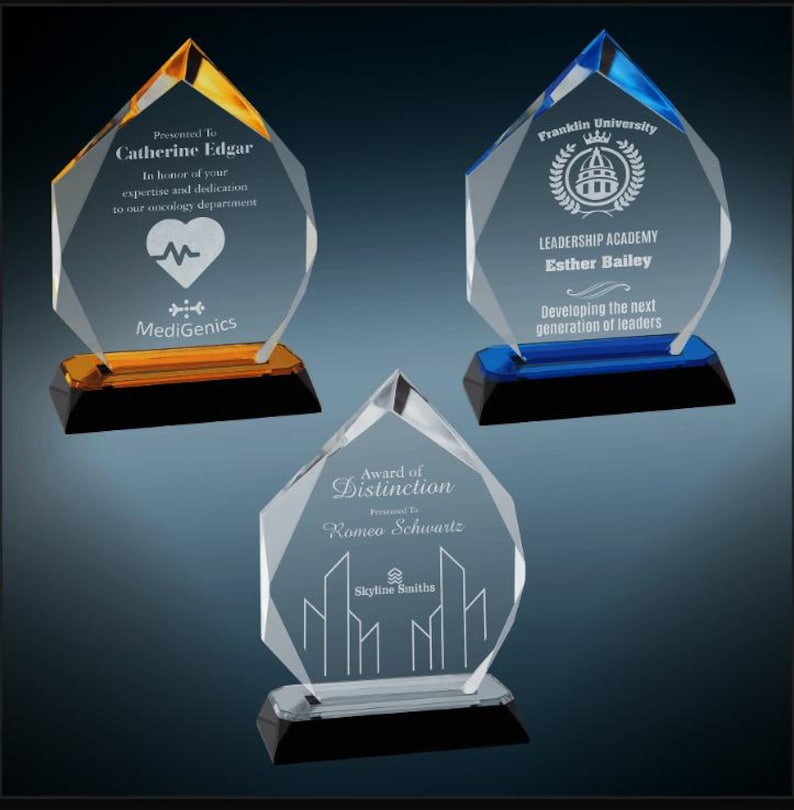 Personalized Diamond Acrylic Award – Custom Engraved Corporate ...