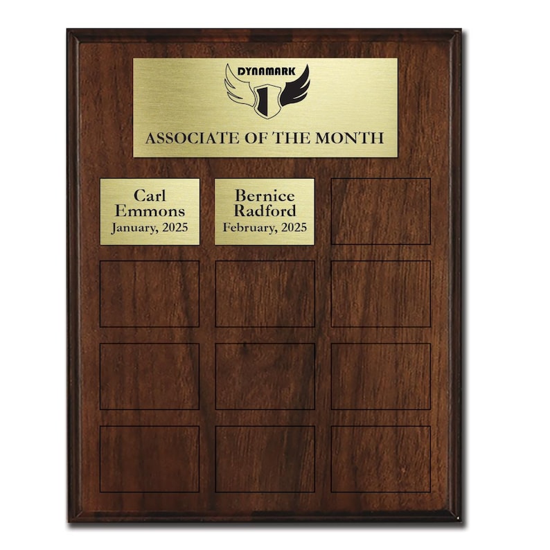 12X15 Perpetual Plaque – Employee of the Month Award, 12 Name Plates - Etsy