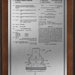 Personalized U.S. Patent Plaque – Front Page Style - Custom Patent Wall Art for Inventors Walnut/Silver