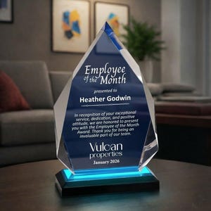 Premio acrílico personalizado con facetas de diamante – Tamaño grande