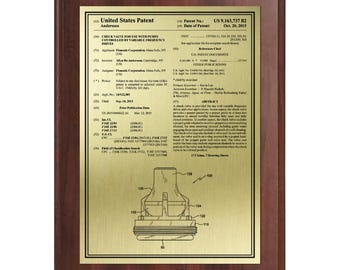 Personalized U.S. Patent Plaque – Front Page Style - Custom Patent Wall Art for Inventors