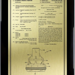 Personalized U.S. Patent Plaque – Front Page Style - Custom Patent Wall Art for Inventors Onyx/Gold