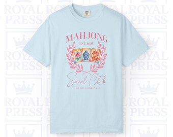 Mahjong Social Club: Tee - Floral Tiles | Comfort Colors T-Shirt