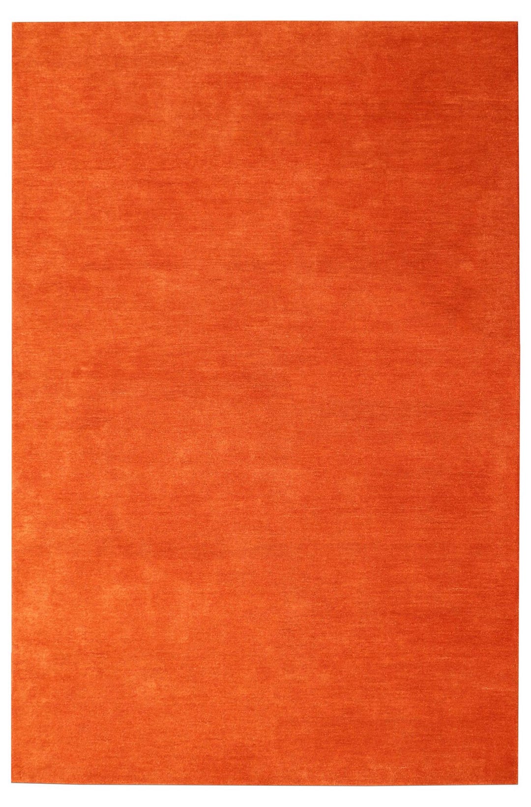 Solid Orange Wool Rug Hand Tufted Minimalist Area Carpet, Modern Plain ...