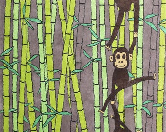 Nieuwe klimbamboe aap 5 x 7 inch groene kleur handgemaakte moderne kinderstijl 100% zachte wollen karpetten en tapijten
