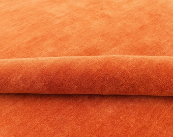Hand Tufted Wool Rug, Solid Orange Minimalist Carpet