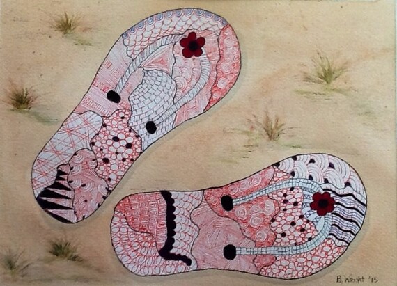 Items similar to Lost Flip Flops On The Beach 11x14 print of my
