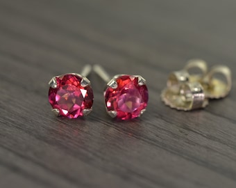 Topaz Classic Stud Earrings, with 2.25ct tw Rose Pink Topaz