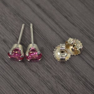 Topaz Classic Stud Earrings, with 2.25ct tw Rose Pink Topaz image 3