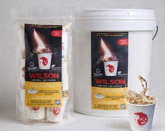 Beeswax Fire Starters for Fireplace & Camping – 65 Pack with FREE 6 Pack Sampler, Long Burning, Wind Water Resistant– Made in Canada