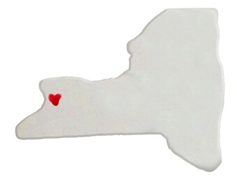 Buffalo Ceramic Magnet for Fridge - Handmade New York State Decor Gift