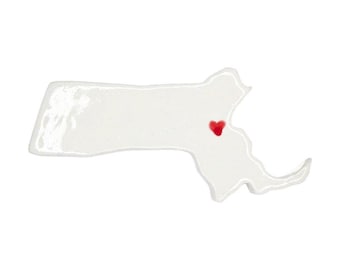 Handmade Ceramic Massachusetts Magnet - Bay State Collectible