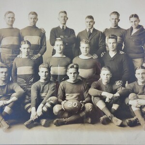 Vintage 1920s Football Team Photo, Framed Original Manistee Michigan