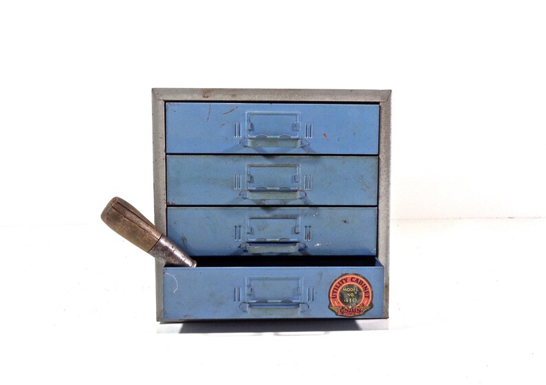 Vintage Industrial Metal Parts Cabinet 1940s Union Chest Four Etsy