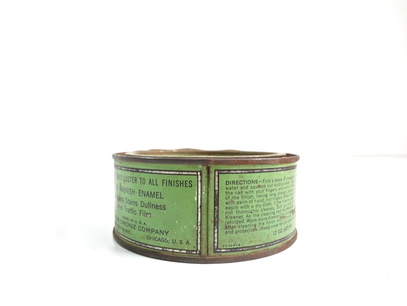 Vintage Simoniz Car Wax Polish Advertising Tin 1940s Rustic Industrial Decor
