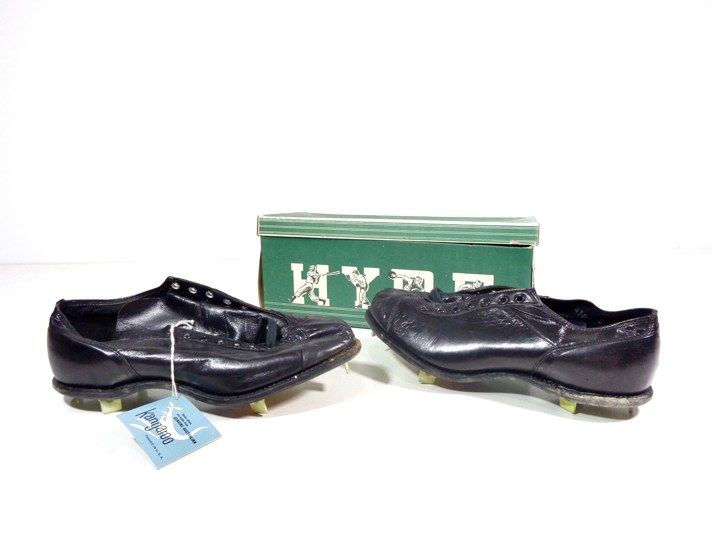 Vintage 1960s Hyde Leather Baseball Shoes Cleats New in Original