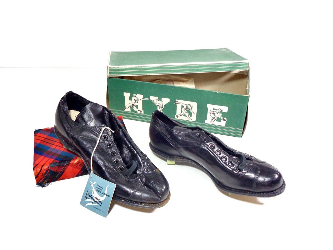 Vintage 1960s Hyde Leather Baseball Shoes Cleats New in Original