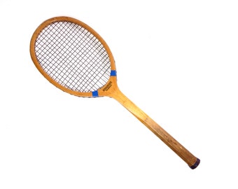 Vintage Wooden Tennis Racquet, 1920s Spalding Nassau Wood Tennis Racquet, Antique Rustic Cabin Sports Memorabilia Decor