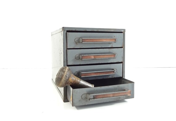 Vintage Industrial Metal Cabinet Small Parts Cabinet Etsy