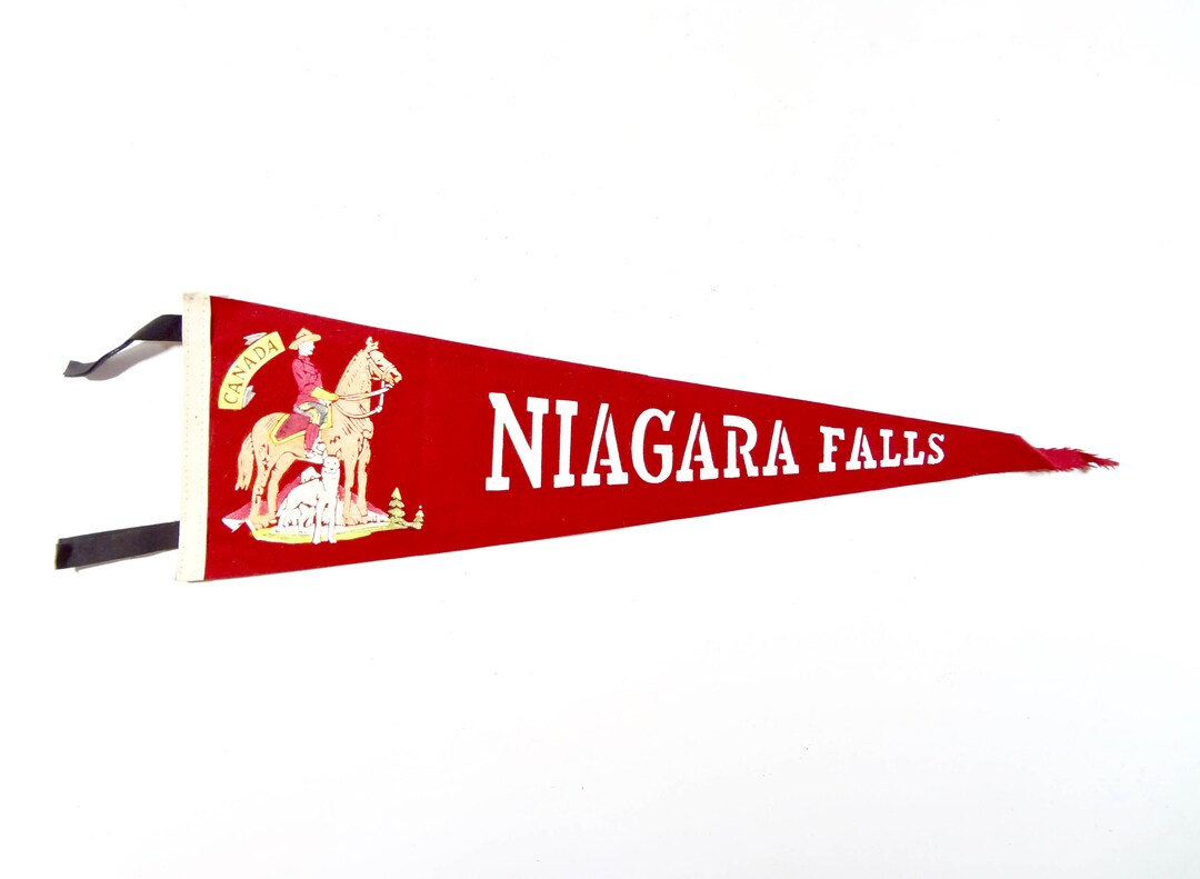 Vintage Souvenir Felt Pennant, Niagara Falls Canada Mid Century Souvenir Pennant Banner Etsy