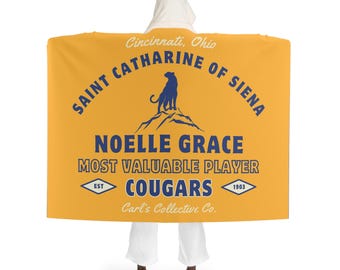 Custom School Spirit Cozy Hooded Sherpa Fleece Blanket