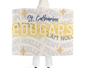 Custom School Spirit Cozy Hooded Sherpa Fleece Blanket