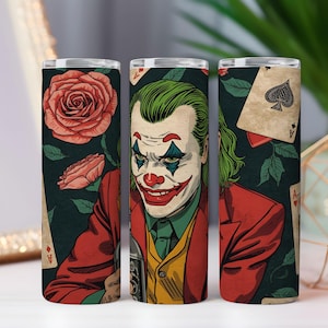 Joker Clown 20oz Tumbler Wrap – Dark Comic Art PNG (Digital Download)