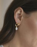 Personalized Arabic Calligraphy Earrings – Gold Initial with Pearl Drop product logo