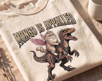 Princess Donut & Mongo Raptor Retro LitRPG-T-shirt — Dungeon Crawler Carl 'Mongo Is Appalled'-shirt
