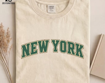 New York Varsity Graphic Tee — Vintage College State Pride Shirt