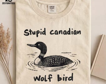 Koszulka Comfort Colors® Stupid Canadian Wolf Bird z motywem LGBT Hockey Fan Heated Rivalry
