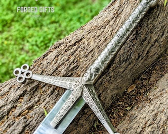Handmade Scottish Claymore Sword | Stainless Steel, Leather Sheath
