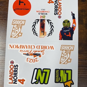 Juego de pegatinas de Lando Norris, campeón del mundo de F1 (20 unidades) imagen 5