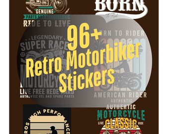 Motorcycle Classic Biker Sticker | 96+ PCS