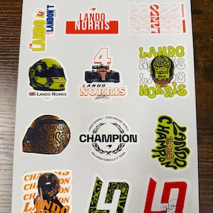 Juego de pegatinas de Lando Norris, campeón del mundo de F1 (20 unidades) imagen 4