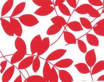 MODA - Half Moon - White with Red Leaf - 100% Cotton - Quilting Cotton 32351 15
