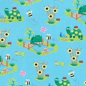 BTS Critters Collection by Ellen Crimi-Trent for Clothworks Blue Frogs Y0809-29 image 1