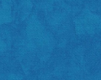 Deep Turquoise Blue Marbled Fabric