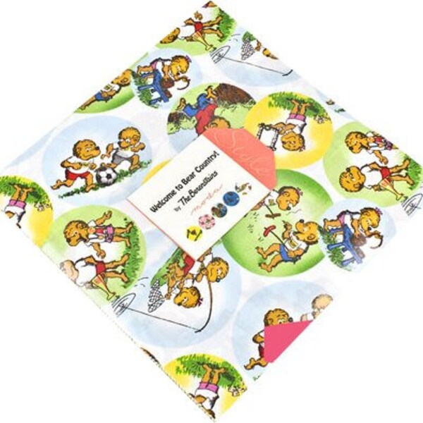 Berenstain Bears WELCOME To BEAR COUNTRY 10" Layer Cake Fabric Quilting Squares Moda 55500LC