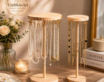Jewelry Organizer Display Stand – Necklace Holder & Hanger for Necklaces, Earrings, Bracelets, Pendants
