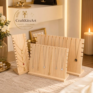 Wooden Necklace Display Stand, Jewelry Organizer Frame