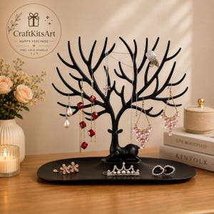Jewelry Display Stand Tray Tree Storage Racks Earrings Necklaces Rings Jewelry Boxes Case Desktop Organizer Holder Make Up Decor