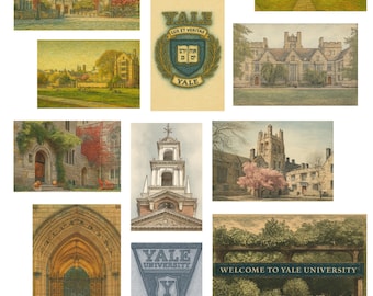 イェール大学のプリント：アイビーリーグのクラシックなウォールアート（デジタルダウンロード）