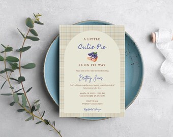 ベビーシャワー招待状 - スウィーティーパイ（ベージュ）