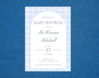 ブルーギンガム - ベビーシャワー招待状